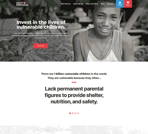 unity for orphans home page